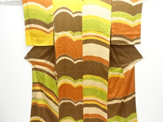 JAPANESE KIMONO / TSUKESAGE HOMONGI / ALL SHIBORI / ABSTRACT PATTERN
